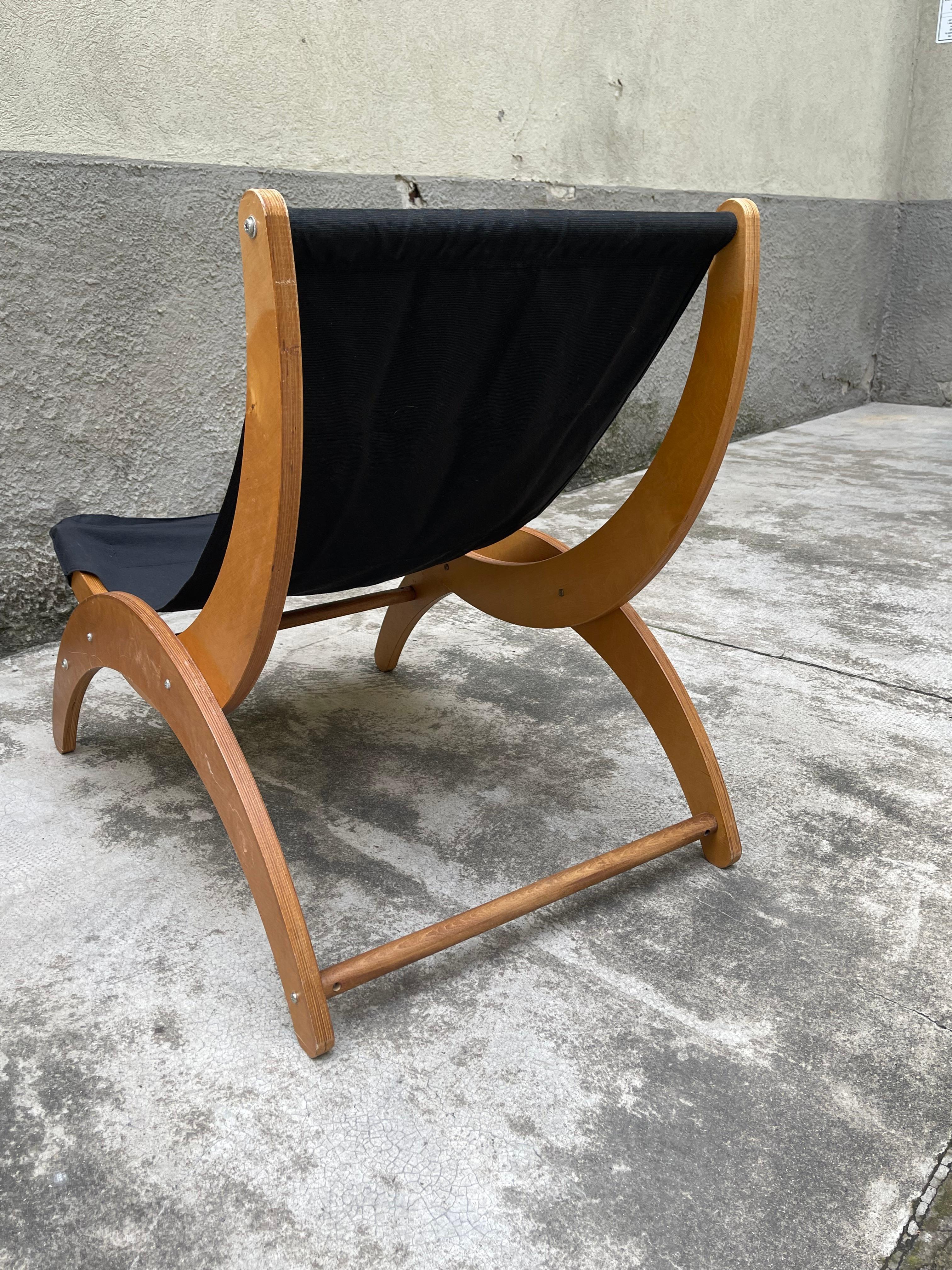 Mid-20th Century Ingmar Relling Living Room Armchair in Black Fabric, 1960s, Norway For Sale