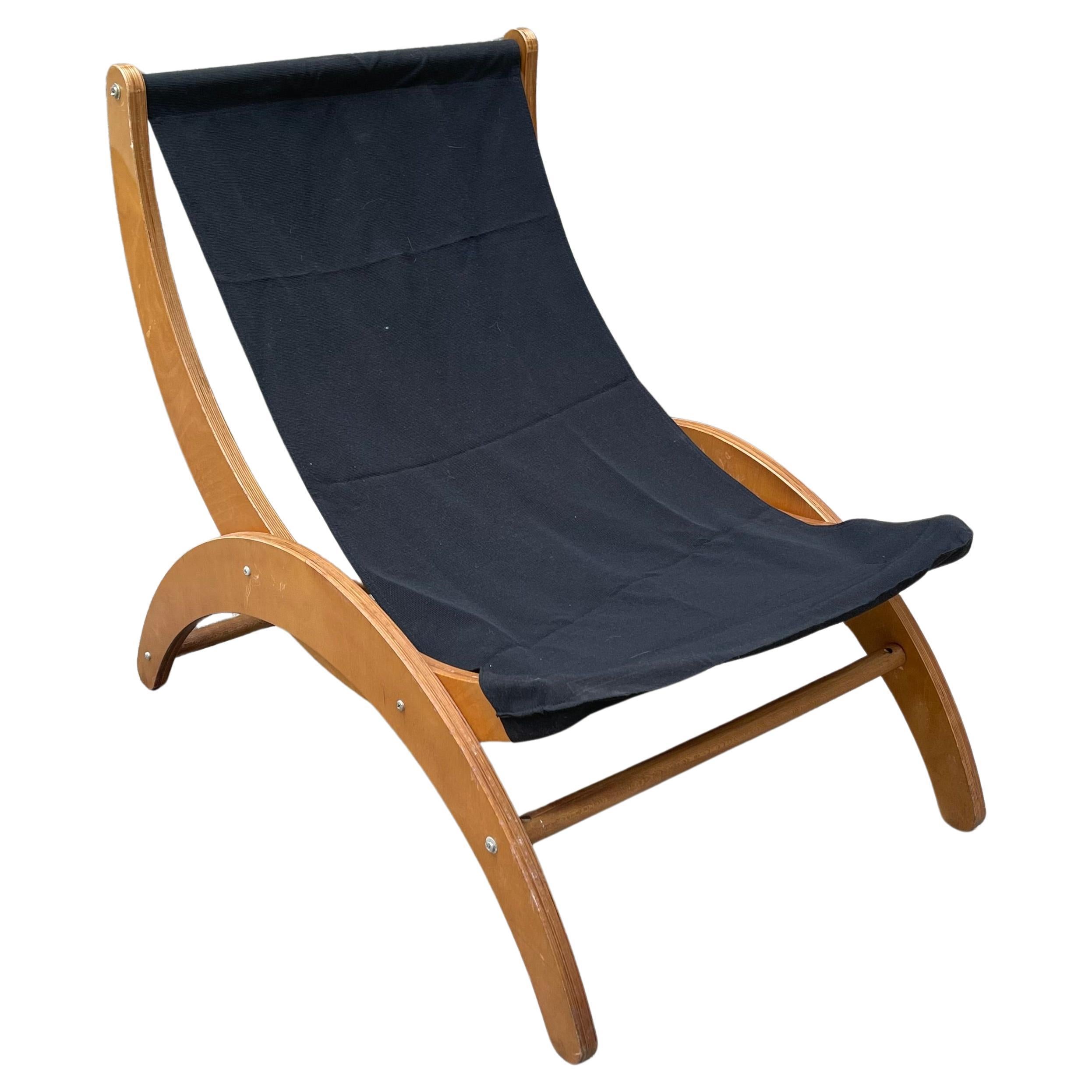 Fauteuil de salon Ingmar Relling en tissu noir, années 1960, Norvège en vente