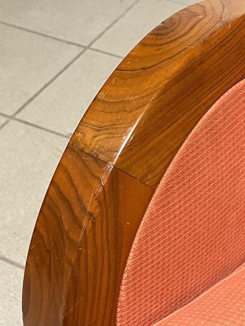 1940s deco sillón de nogal y tela en venta 6