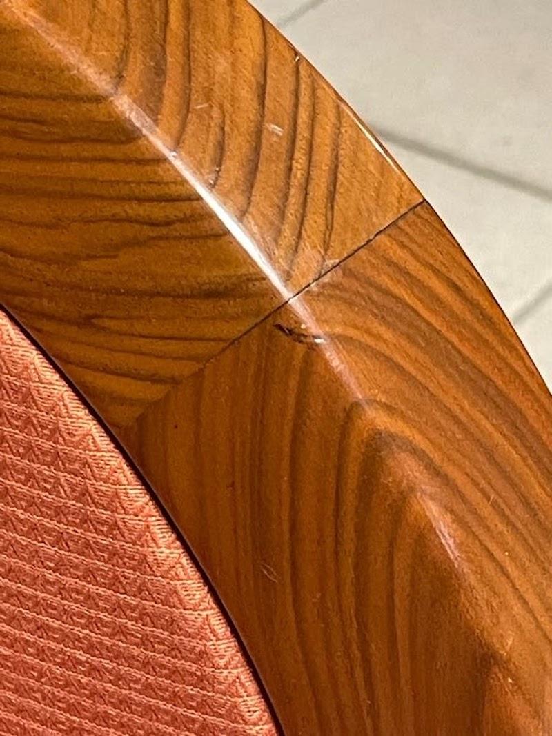 1940s deco sillón de nogal y tela en venta 7