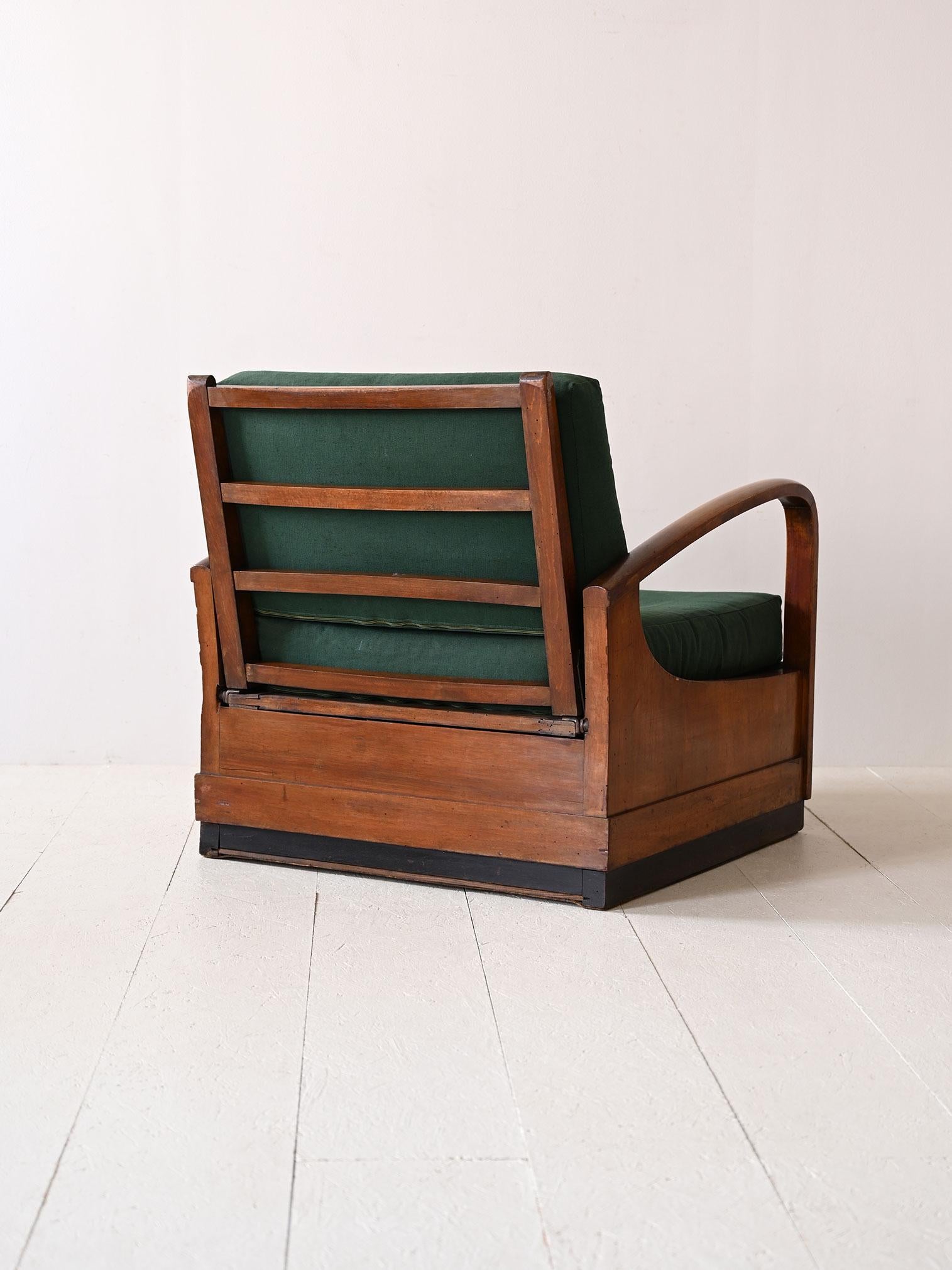 Scandinavian Deco armchair convertible into bed For Sale