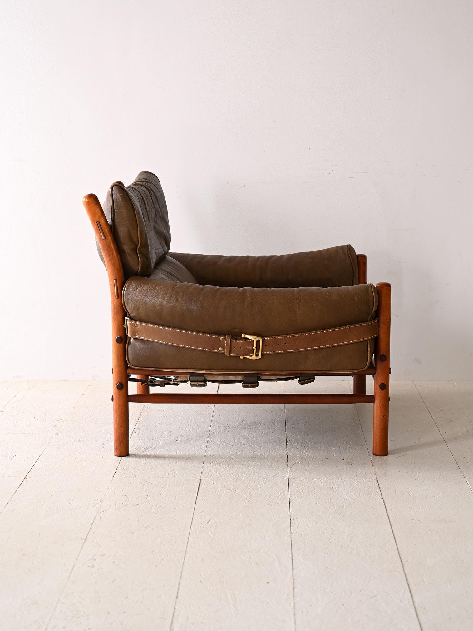 Scandinavian Modern Arne Norell leather armchair For Sale