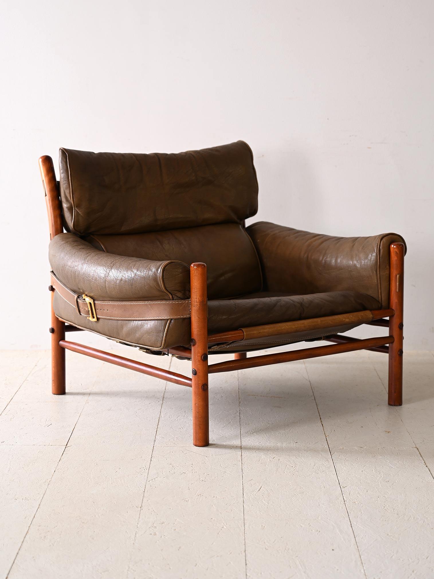 European Arne Norell leather armchair For Sale