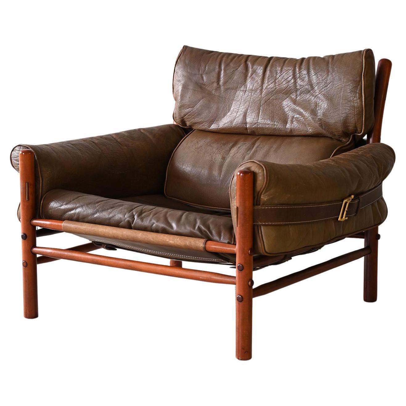 Arne Norell leather armchair For Sale