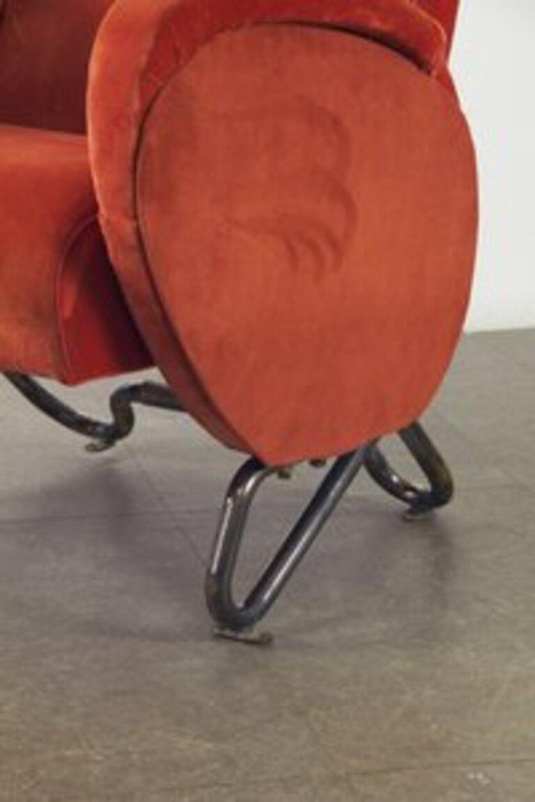 Brass Poltrona di Carlo Mollino per Auditorium Rai di Torino anni '50 For Sale