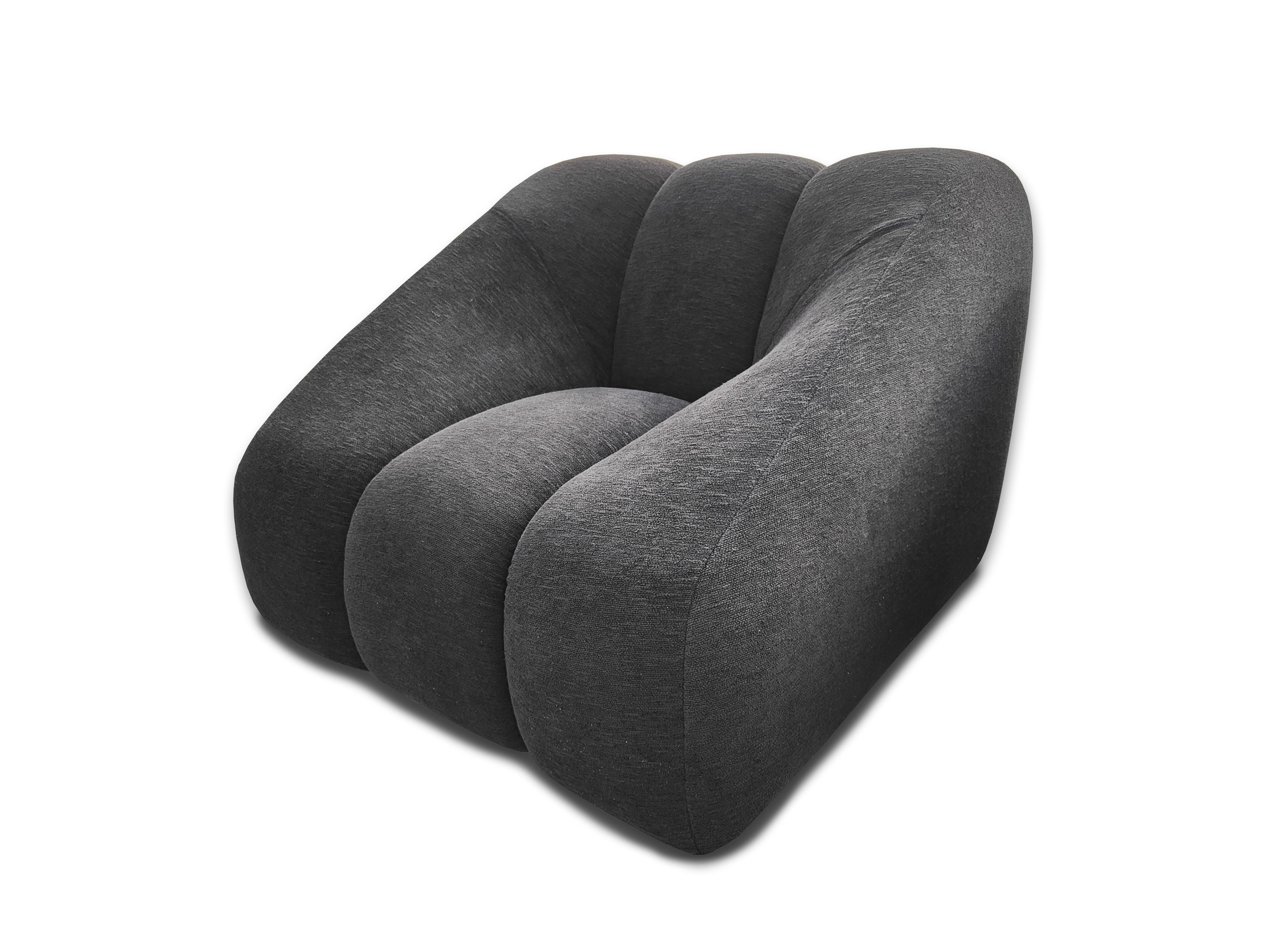 Italian NEW armchair in black fabric. By Legame Italia For Sale