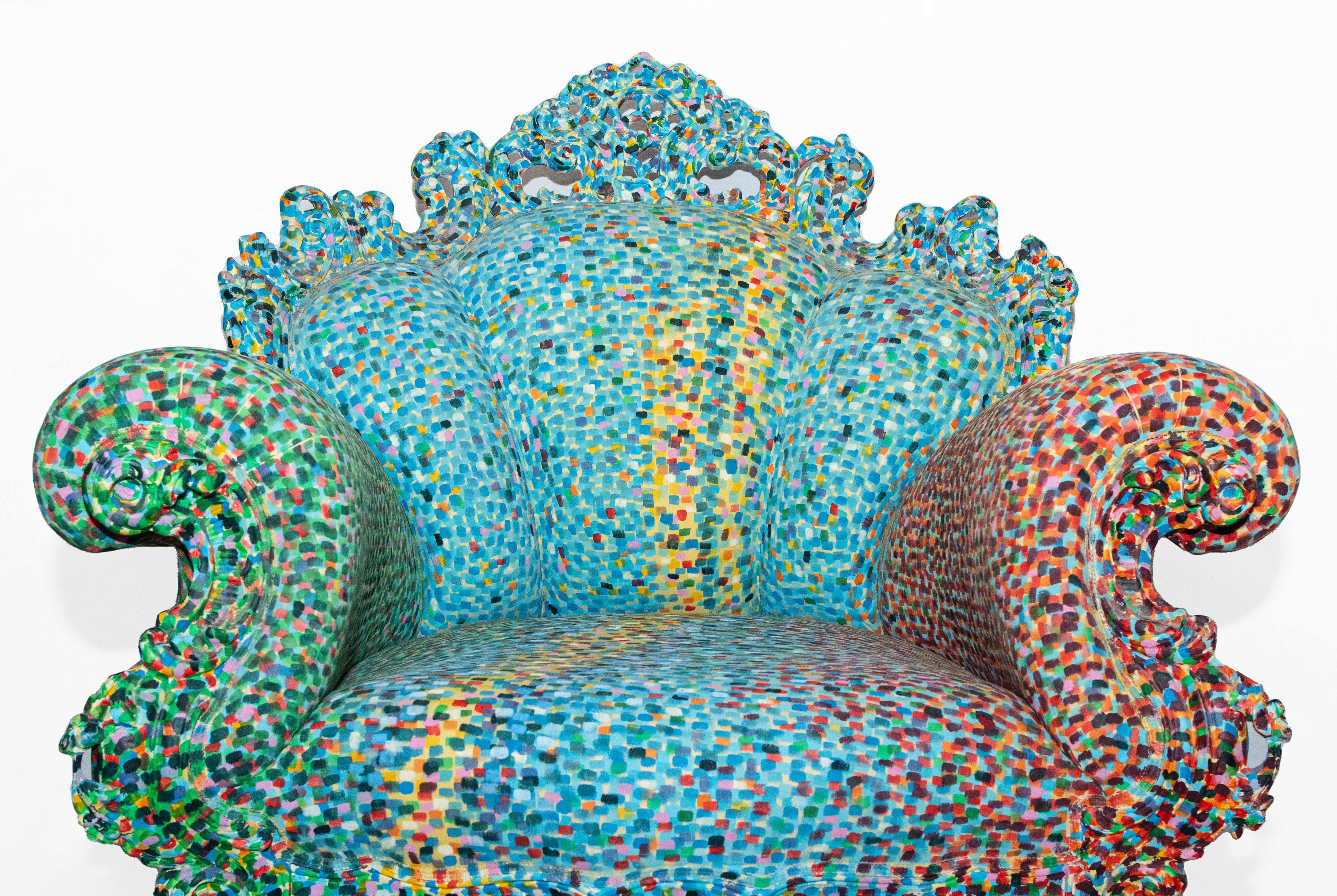 Proust armchair hand-painted in 2006 original by Alessandro Mendini In Excellent Condition For Sale In Milano, IT