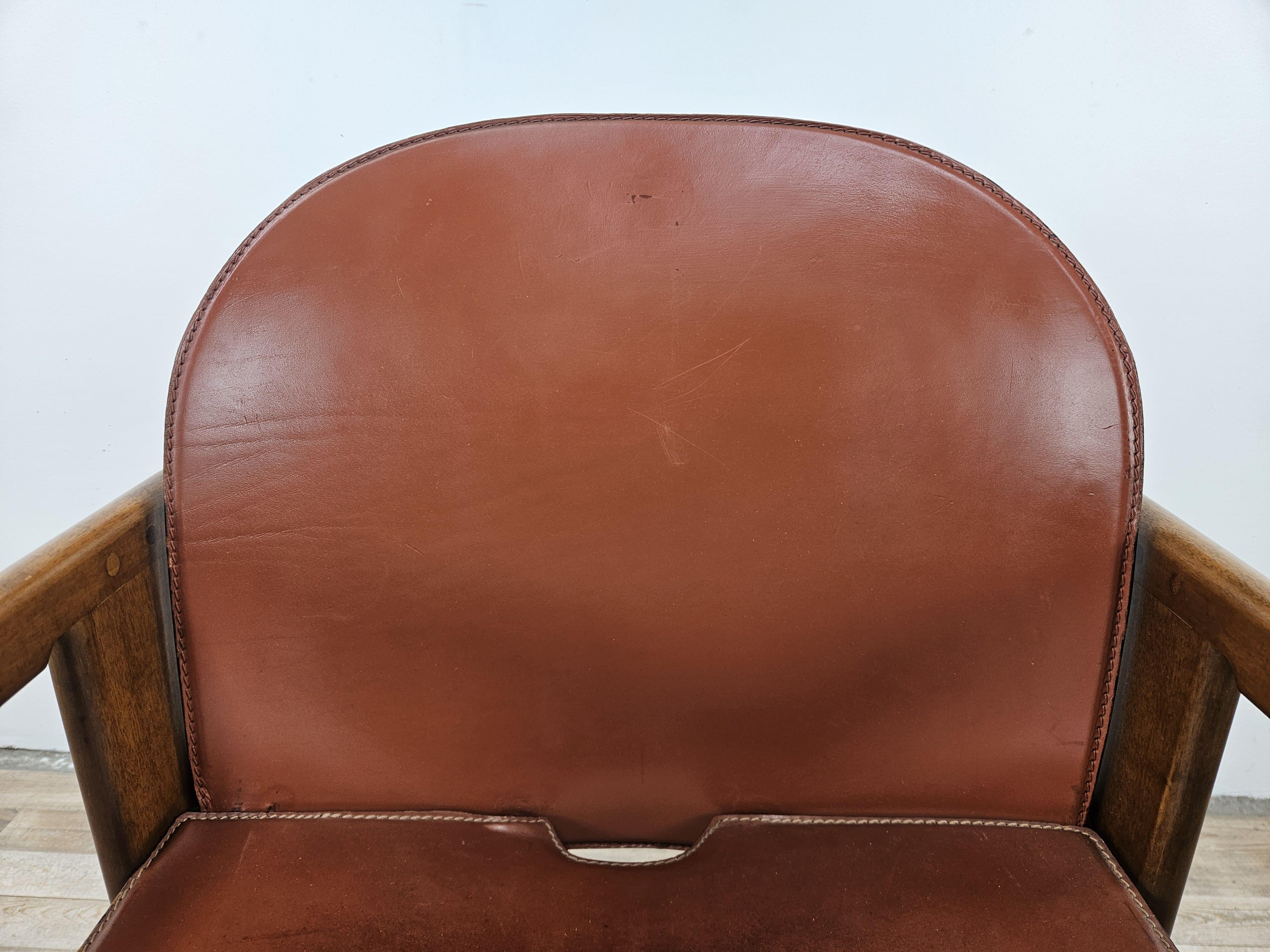 Leather Poltrona Dialogo di Afra e Tobia Scarpa per B&B Italia 1970