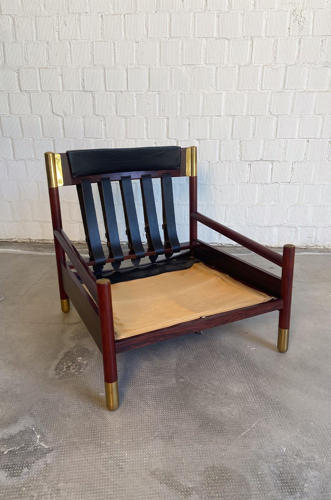 Sella Armchair and Pouf by Carlo de Carli for Sormani In Good Condition For Sale In Ravenna, IT