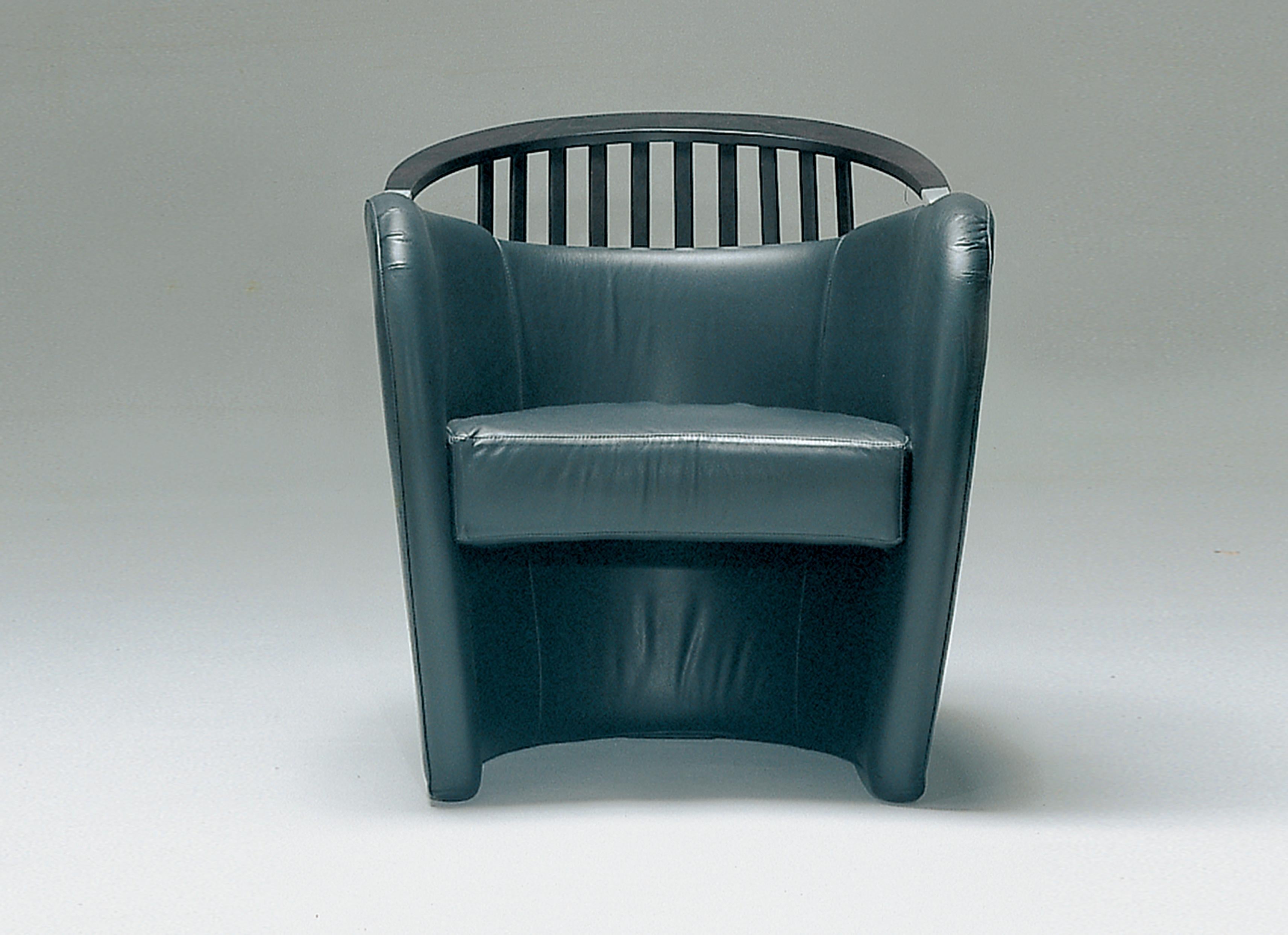 Modern Giovannetti, Armchair with Wooden Backrest from the 90s by M. Matteini, Nausicaa For Sale
