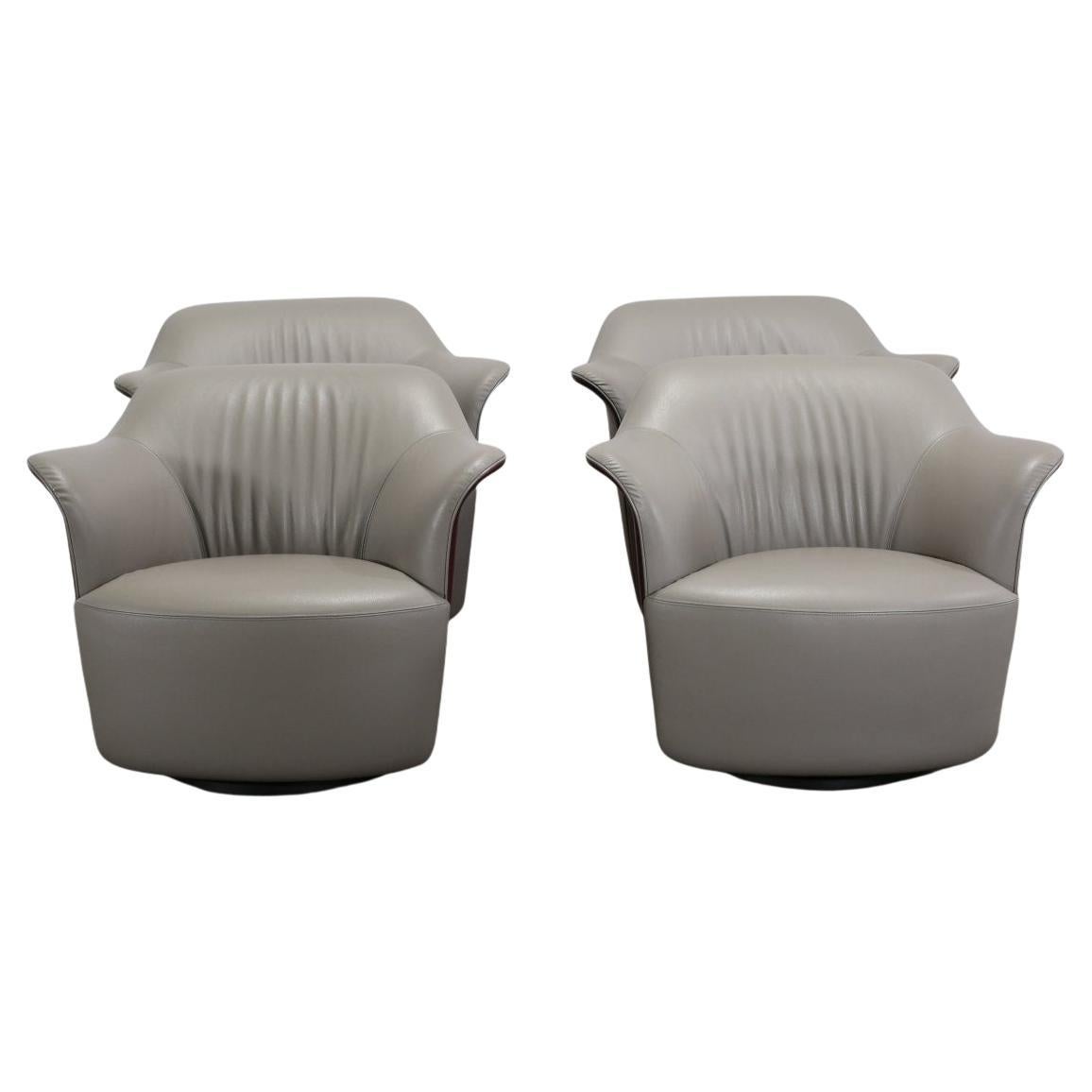 Poltrona Frau Aida Sillones giratorios de Roberto Lazzeroni, Juego de cuatro en venta
