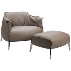 Poltrona Frau Archibald Gran Comfort Chair and Ottoman