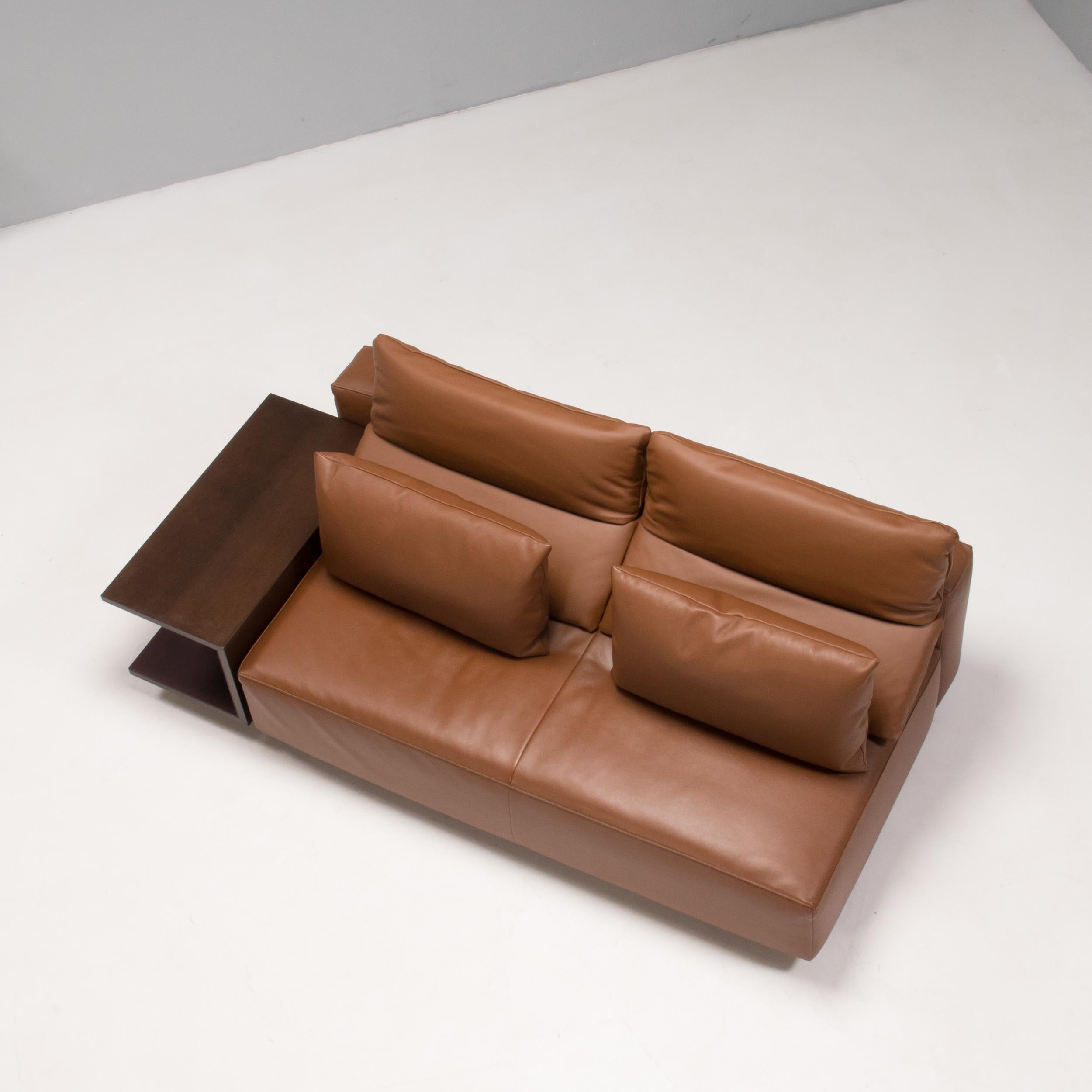 Italian Poltrona Frau Brown Leather Bullit Sofa, 2016