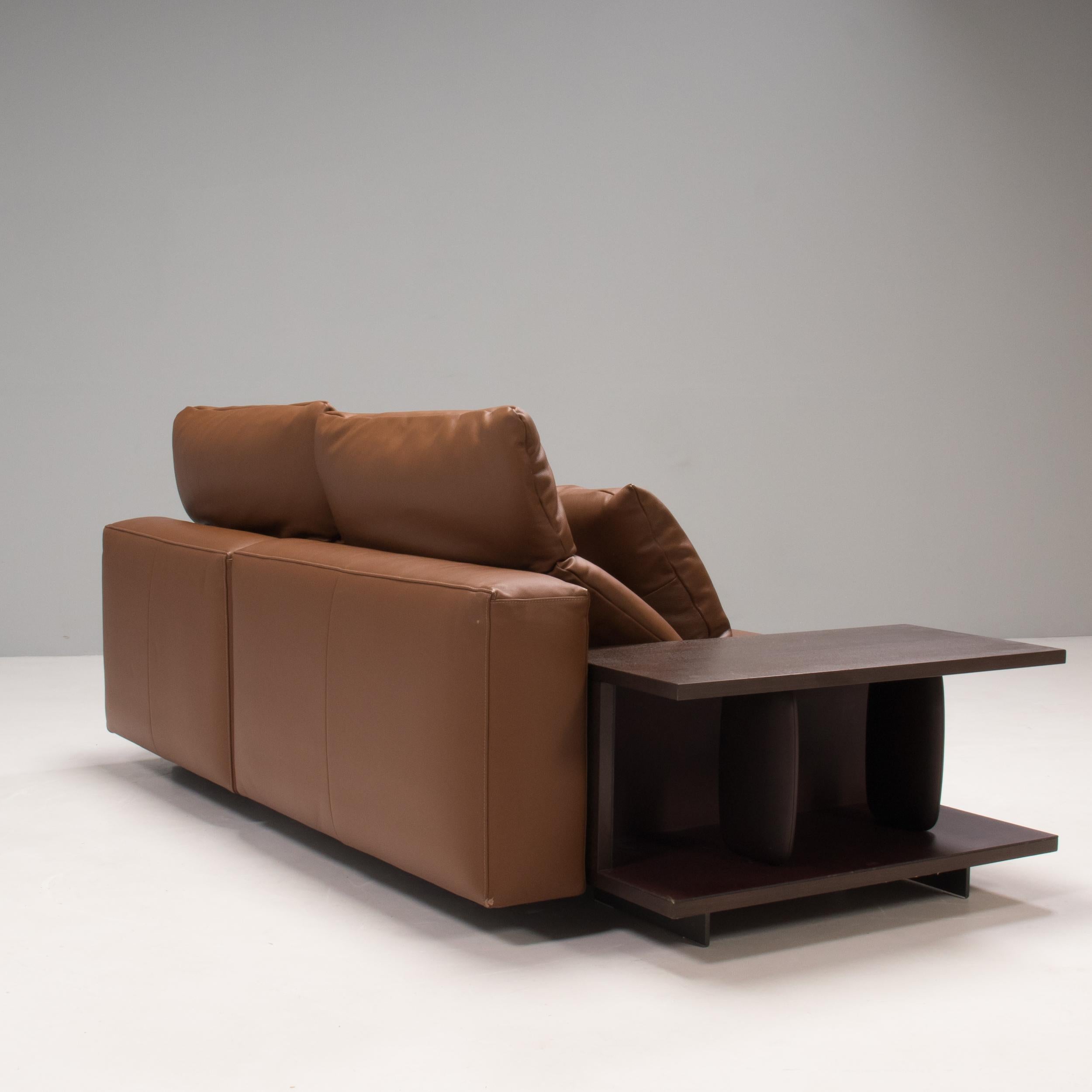 Poltrona Frau Brown Leather Bullit Sofa, 2016 In Good Condition In London, GB