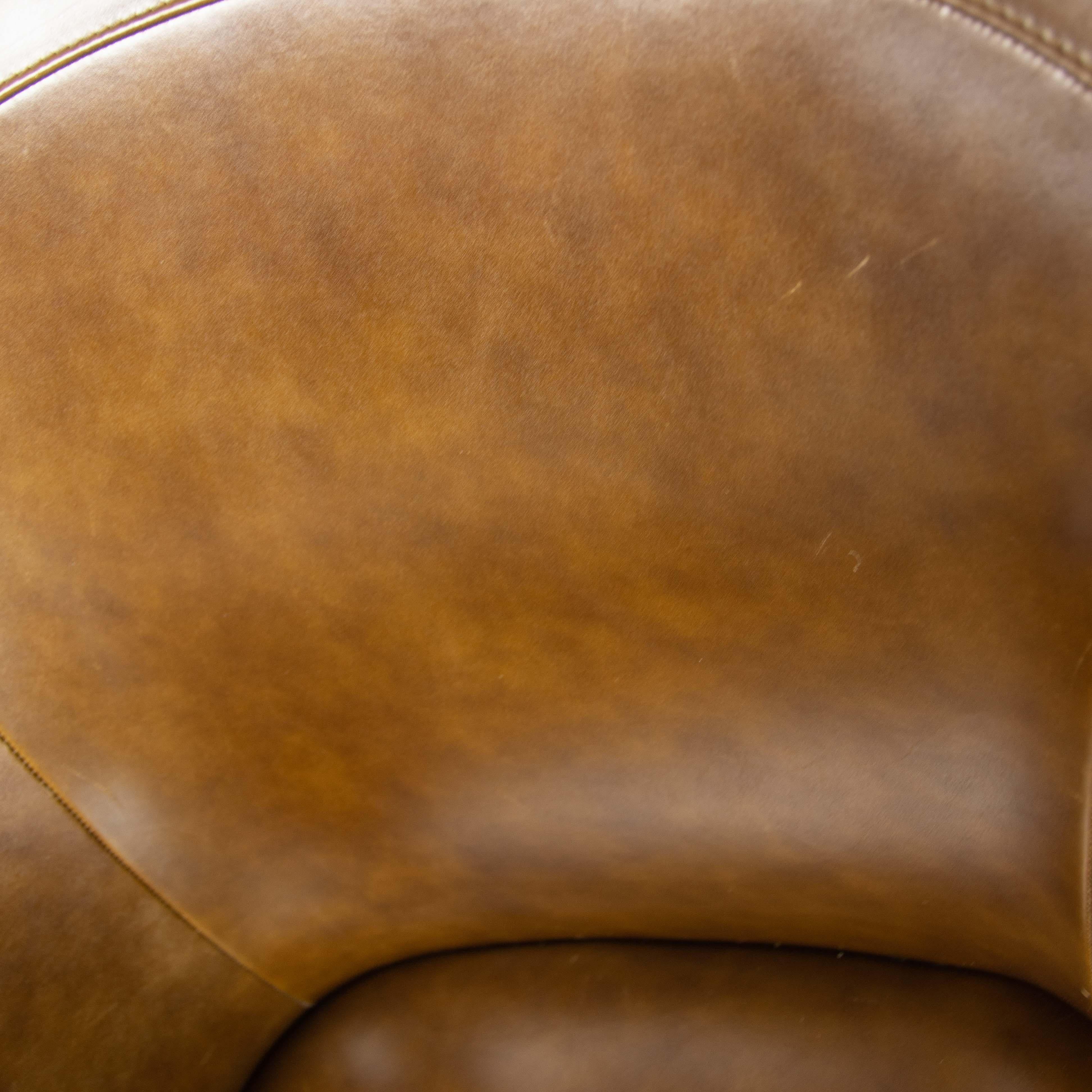 Poltrona Frau Brown Leather Luca Scacchetti Sinan Office Desk Chair For Sale 4