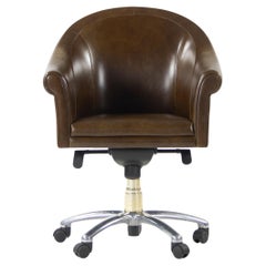Poltrona Frau Brown Leather Luca Scacchetti Sinan Office Desk Chair
