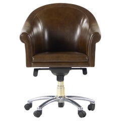 Used Poltrona Frau Brown Leather Luca Scacchetti Sinan Office Desk Chair