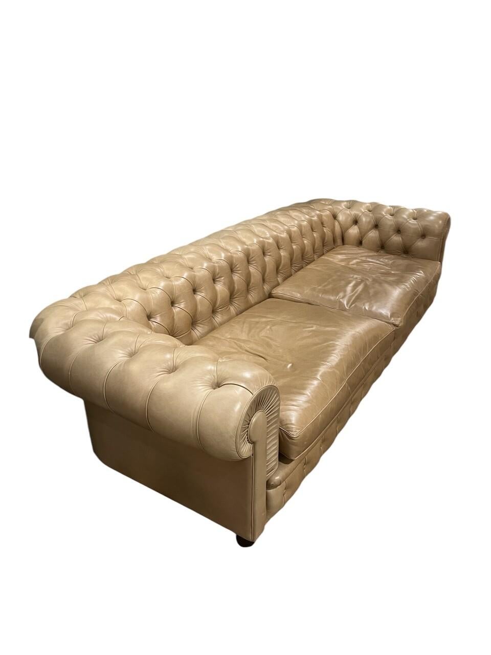 (From the website)The Poltrona Frau CHESTER ONE sofa is a desirable classic upholstered furniture whose name already refers to the English Chesterfield furniture from London clubs, whose stylistic elements are perfectly executed in an authentic way