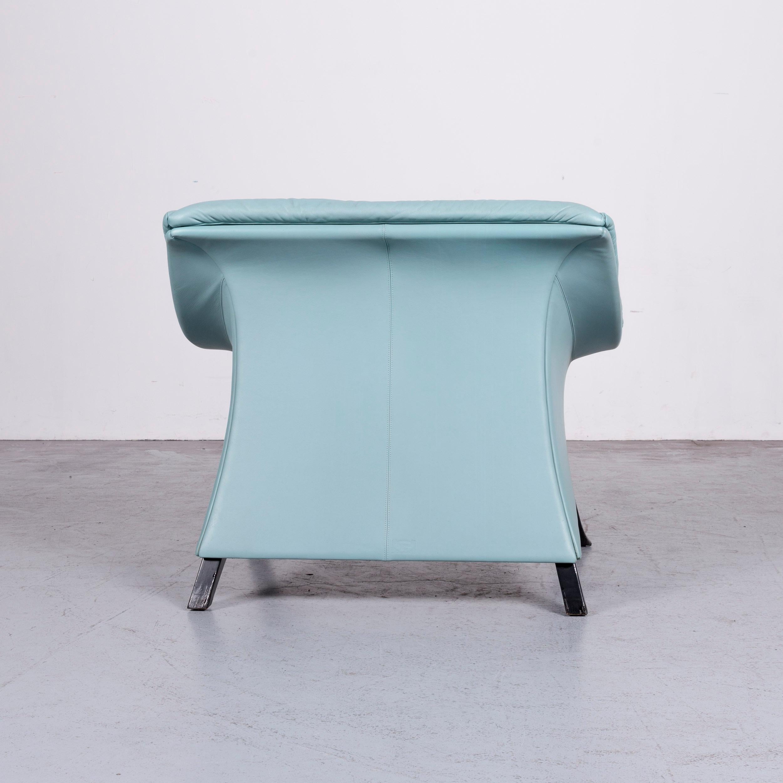 Poltrona Frau Designer Leather Armchair Blue One-Seat Chair 2