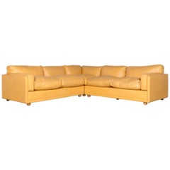Poltrona Frau Designer Leather Corner Couch Sofa Yellow