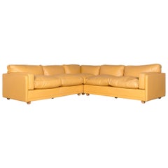 Poltrona Frau Designer Leather Corner Sofa Yellow Genuine Leather Sofa Couch