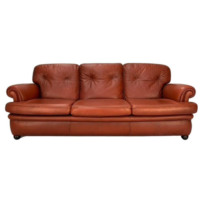 Poltrona Frau "Dream" 3-Seat Sofa - In Oxblood "Heritage" Leather For Sale