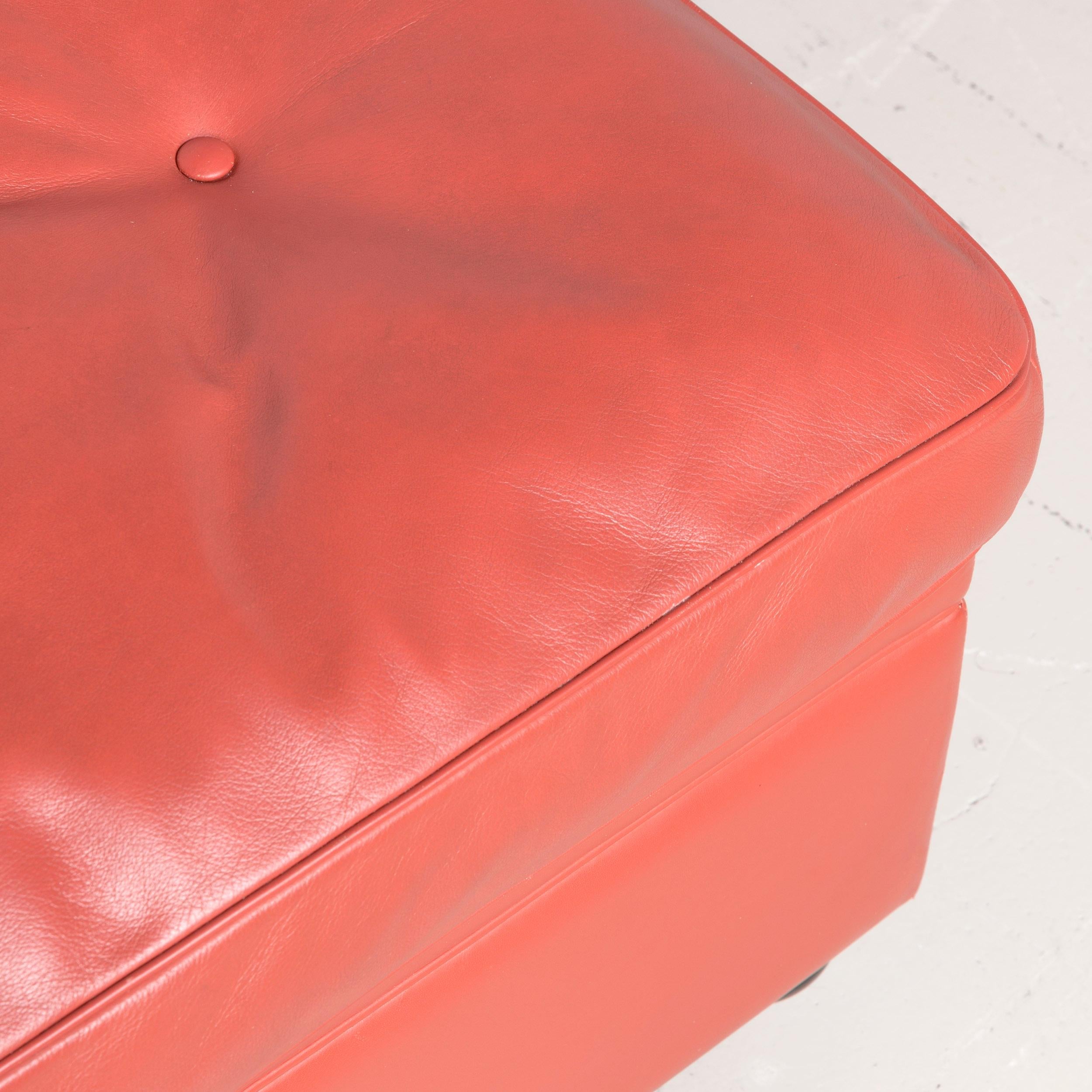 Poltrona Frau Dream on Designer Leather Footstool Orange In Good Condition For Sale In Cologne, DE