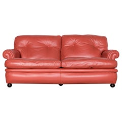 Poltrona Frau Dream on Designer Leather Sofa Orange Two-Seat Couch