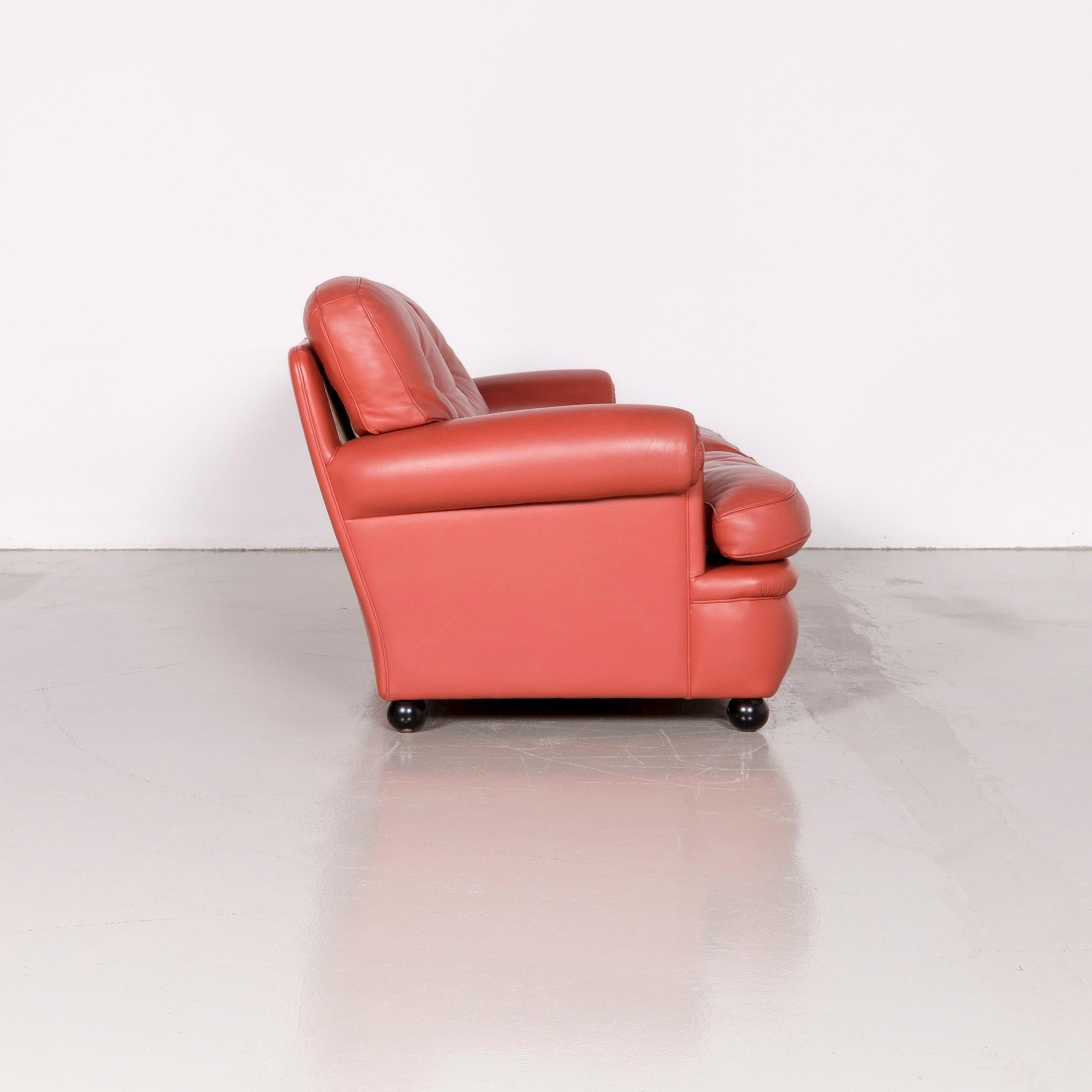 Poltrona Frau Dream on Designer Leather Two-Seat Couch Orange 5