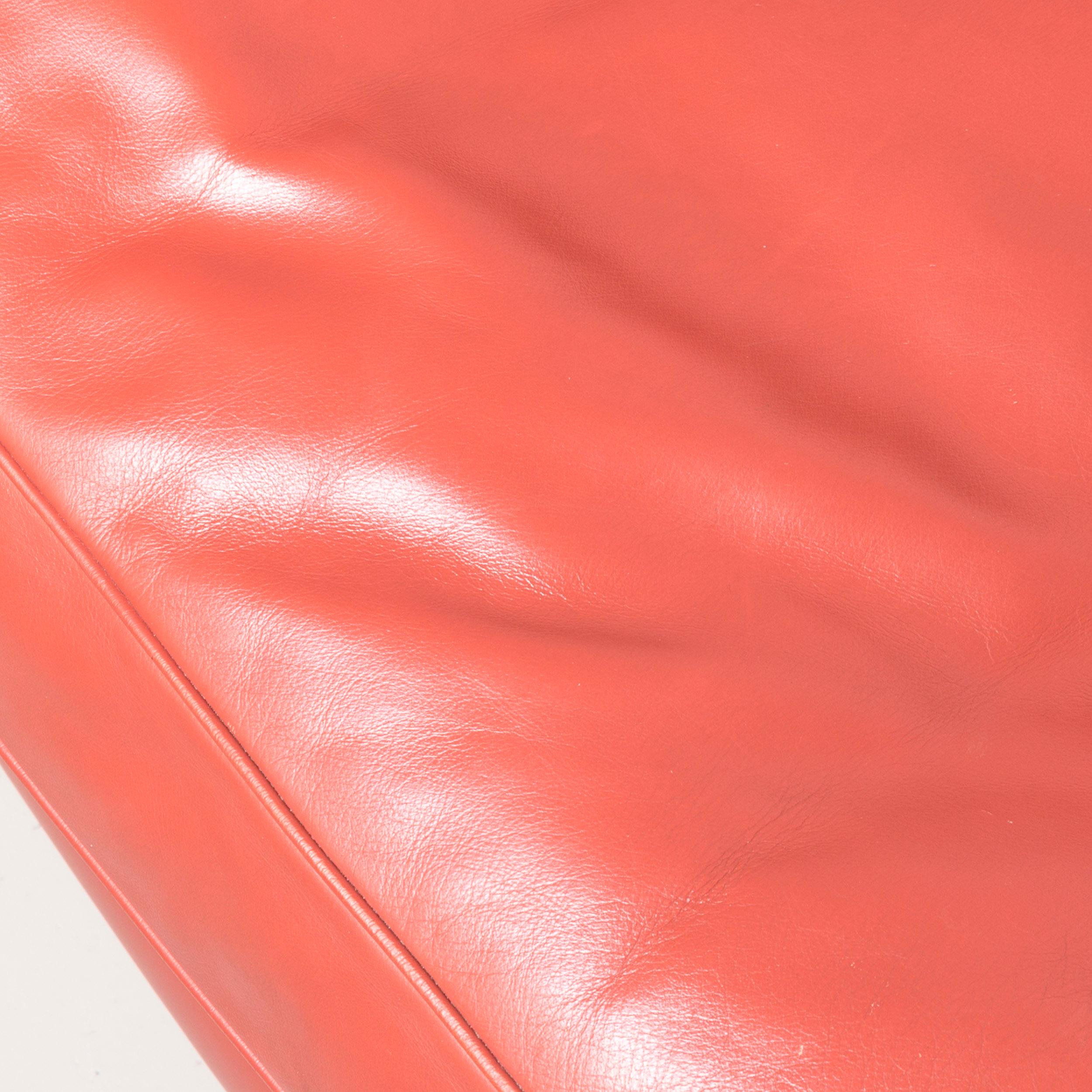 Poltrona Frau Dream on Designer Leather Two-Seat Couch Orange 1