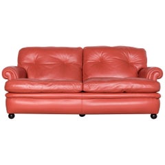 Poltrona Frau Dream on Designer Leather Two-Seat Couch Orange