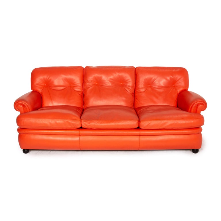 Poltrona Frau Dream On Leather Sofa, Leather Orange Sofa