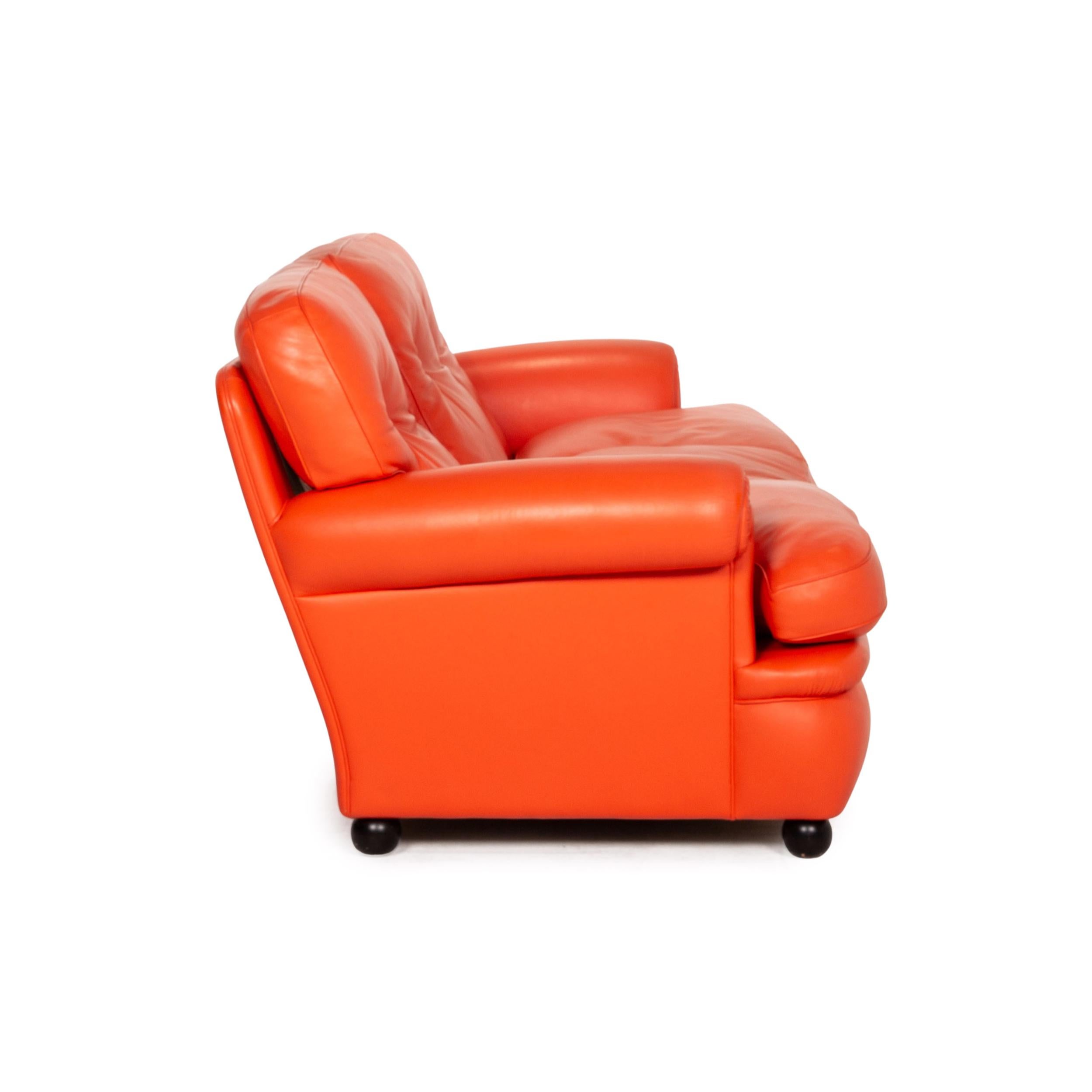 Poltrona Frau Dream on Leather Sofa Coral Orange Chesterfield Sofa Couch 3