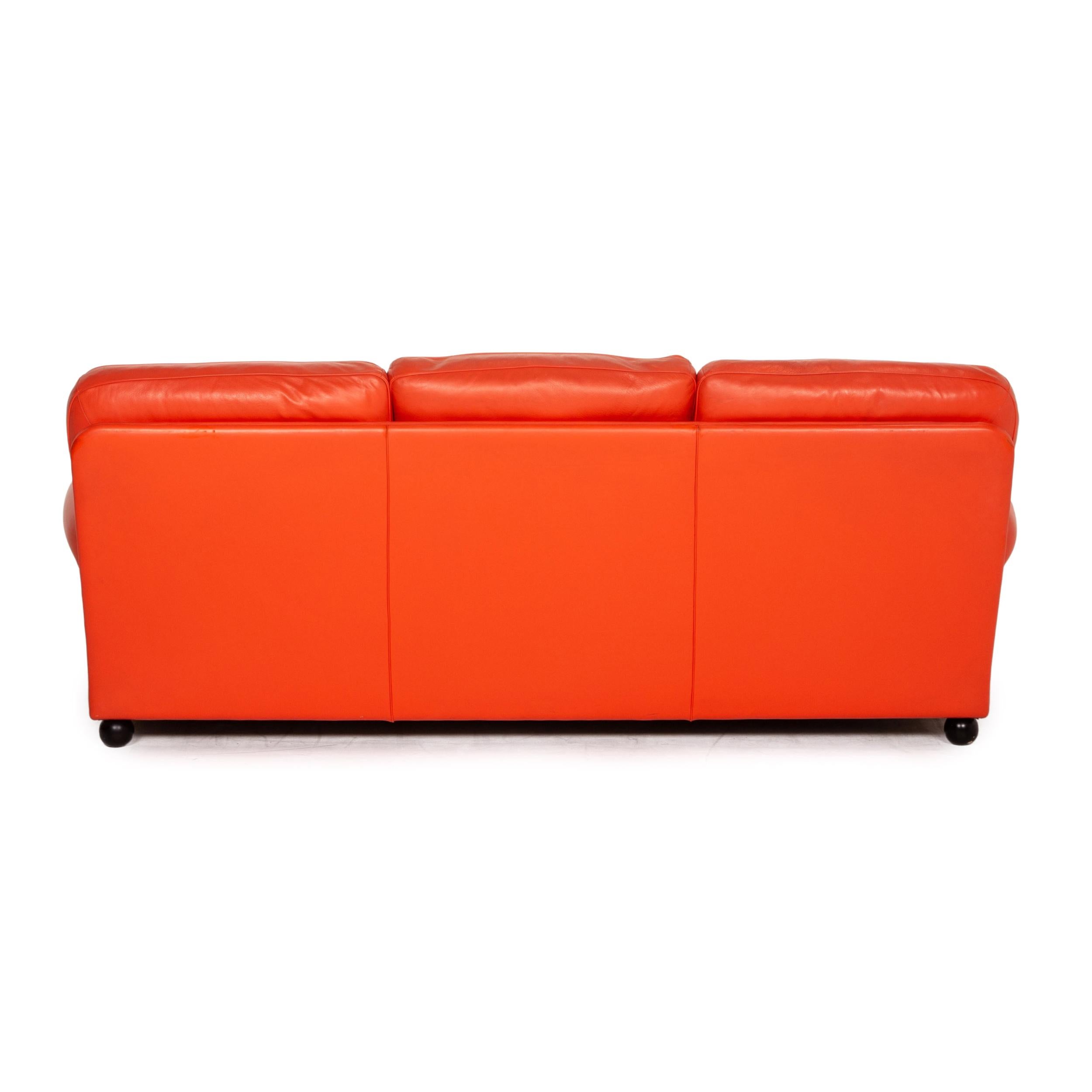 Poltrona Frau Dream on Leather Sofa Coral Orange Chesterfield Sofa Couch 4