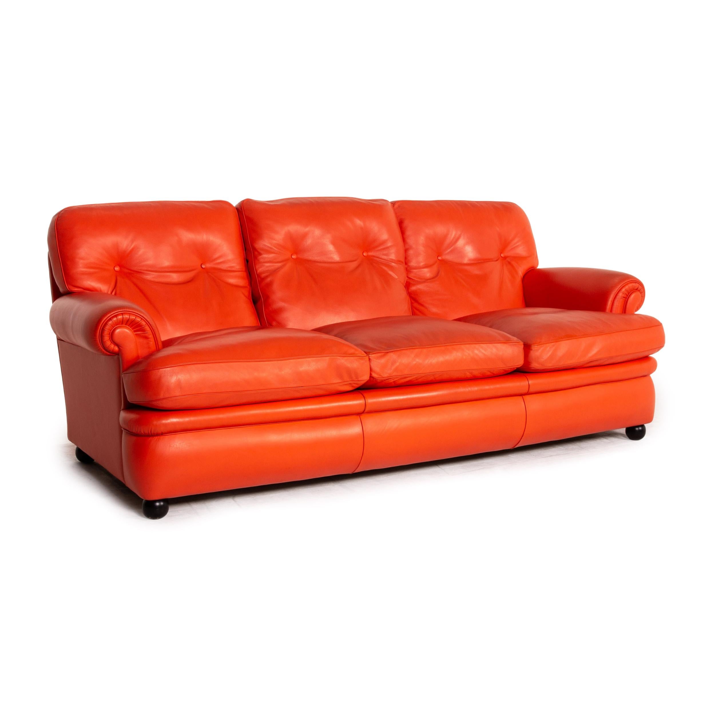 Poltrona Frau Dream on Leather Sofa Coral Orange Chesterfield Sofa Couch 1