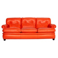 Poltrona Frau Dream on Leather Sofa Coral Orange Chesterfield Sofa Couch
