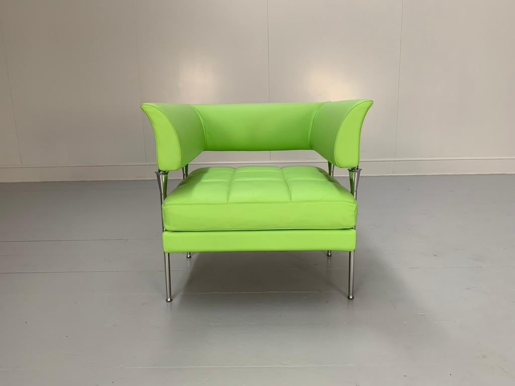 italien Fauteuil Hydra Enif Poltrona Frau en cuir vert 