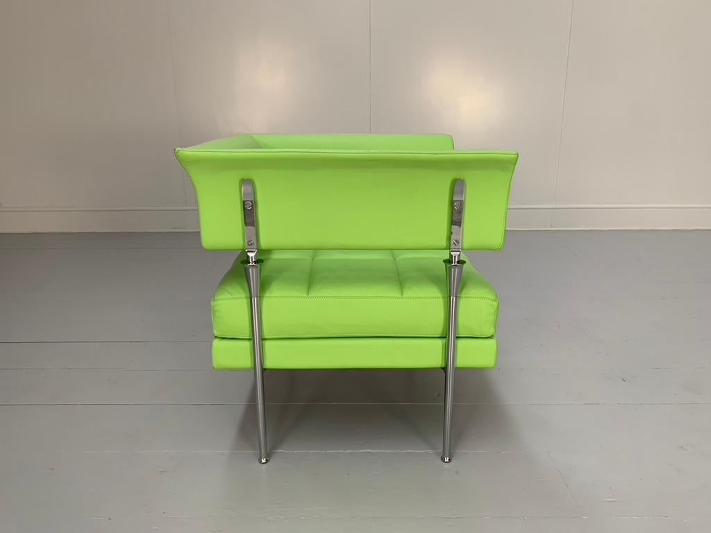 XXIe siècle et contemporain Fauteuil Hydra Enif Poltrona Frau en cuir vert 