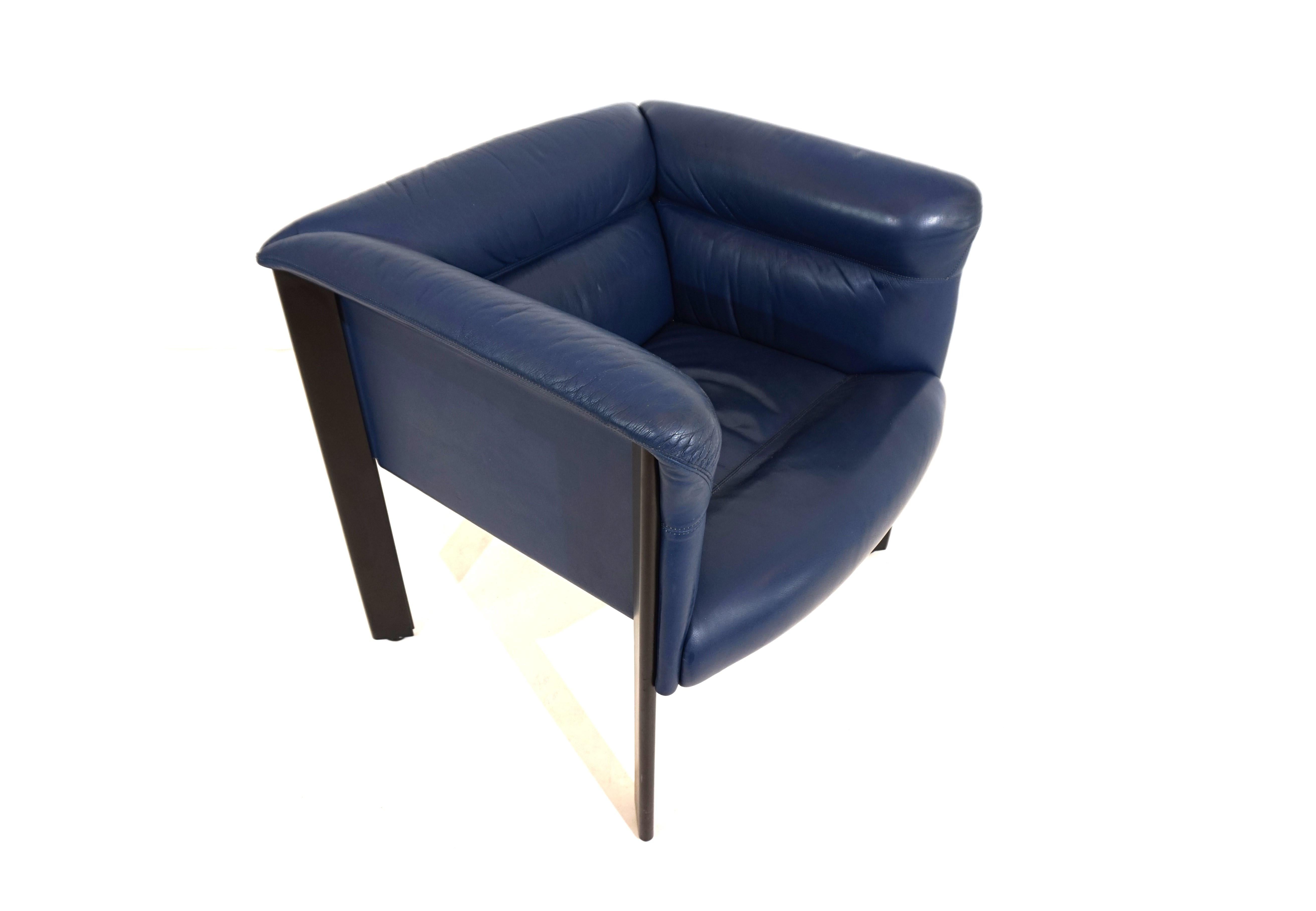 Poltrona Frau Interlude leather armchair by Marco Zanuso In Good Condition For Sale In Ludwigslust, DE