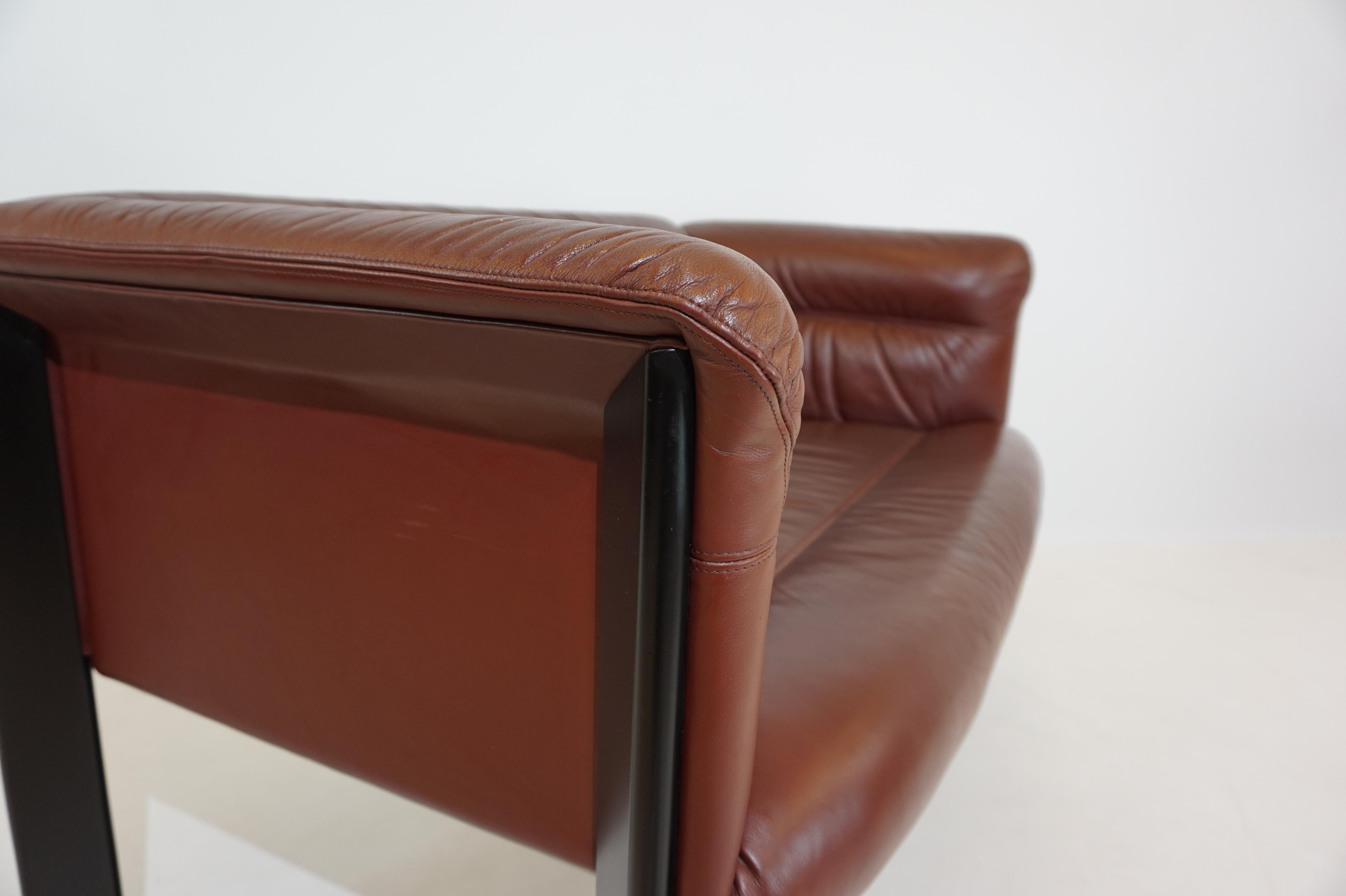 Poltrona Frau Interlude leather bench 2 seater by Marco Zanuso 3