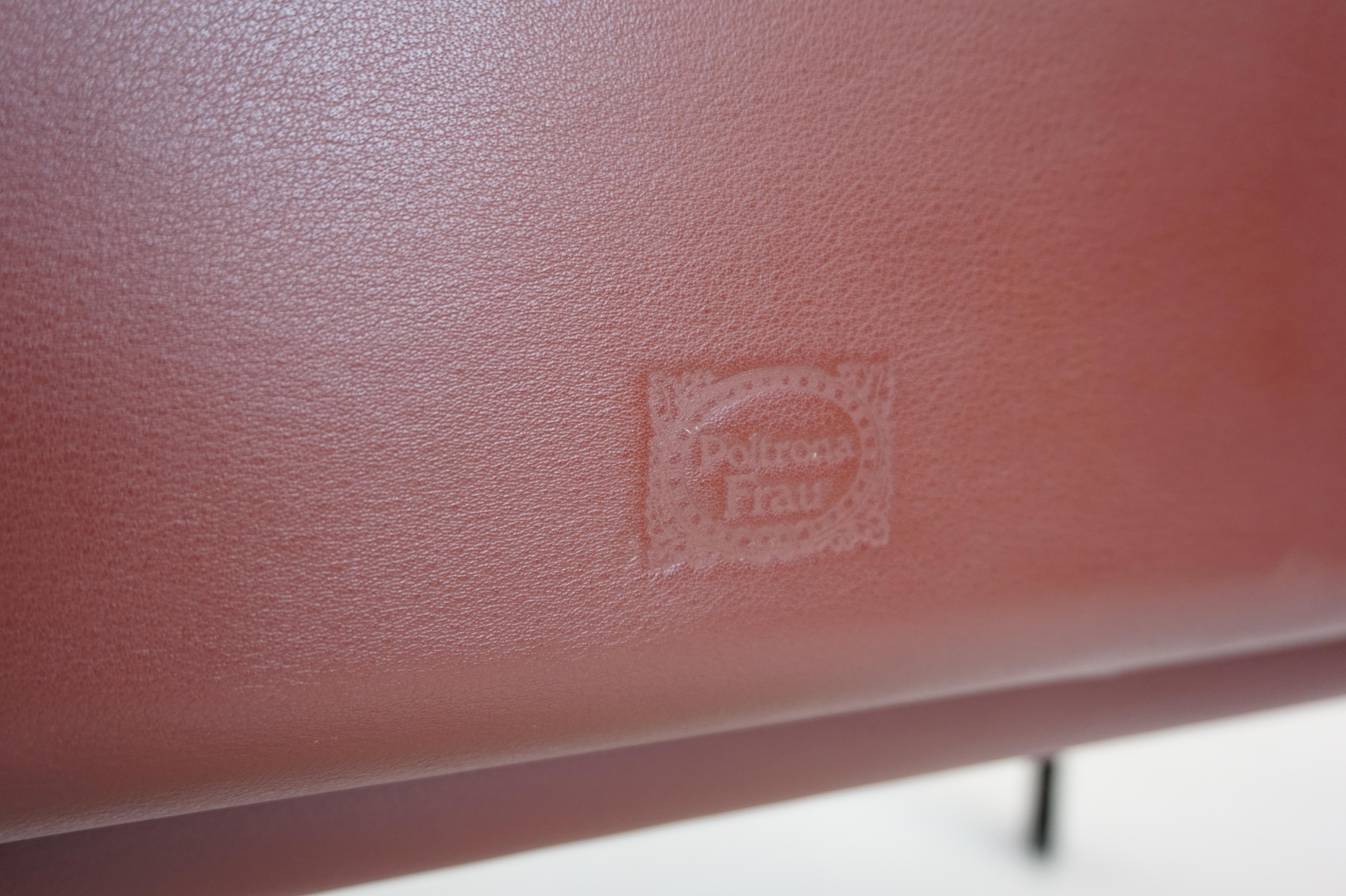 Poltrona Frau Interlude leather bench 2 seater by Marco Zanuso 5