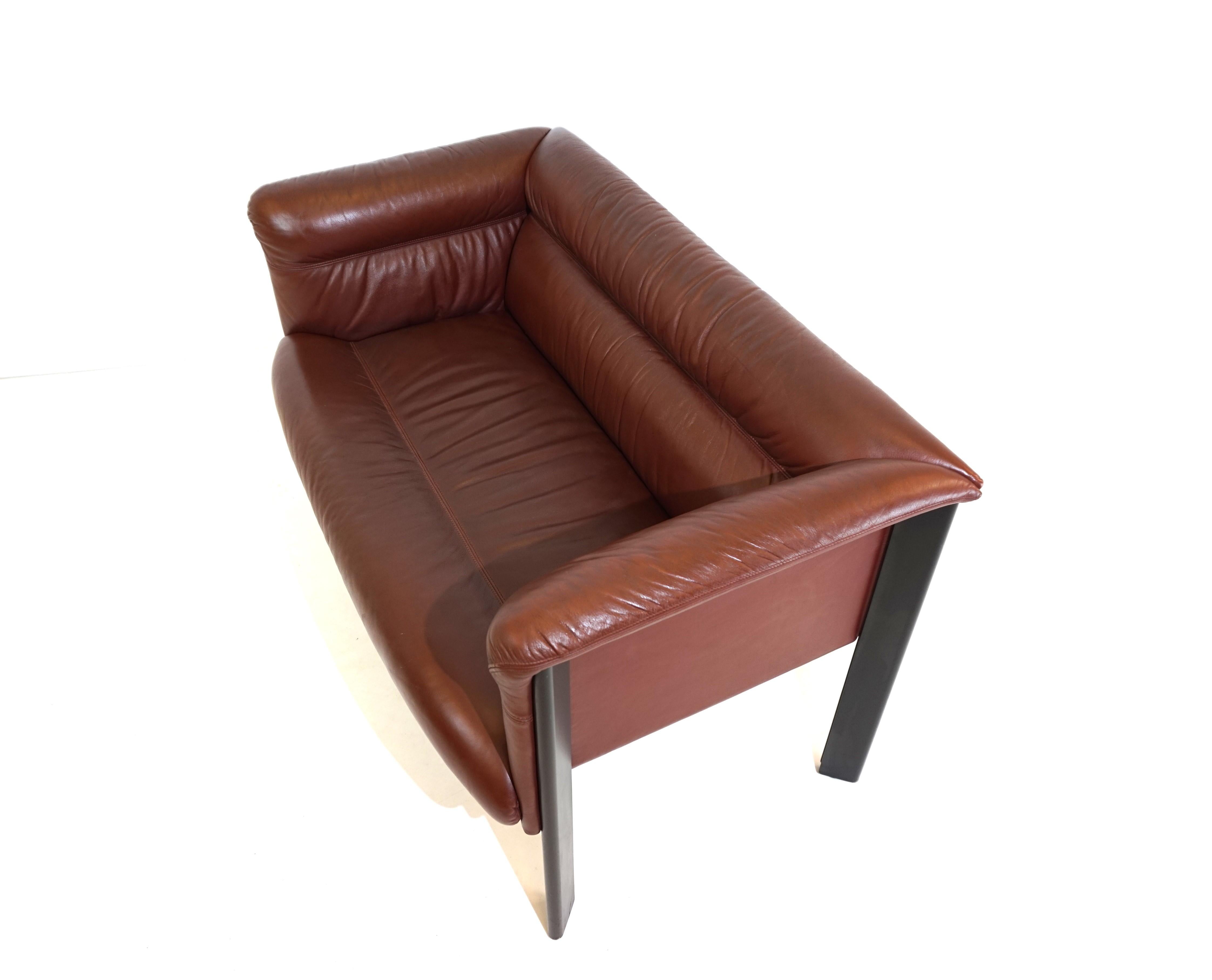 Poltrona Frau Interlude leather bench 2 seater by Marco Zanuso 8