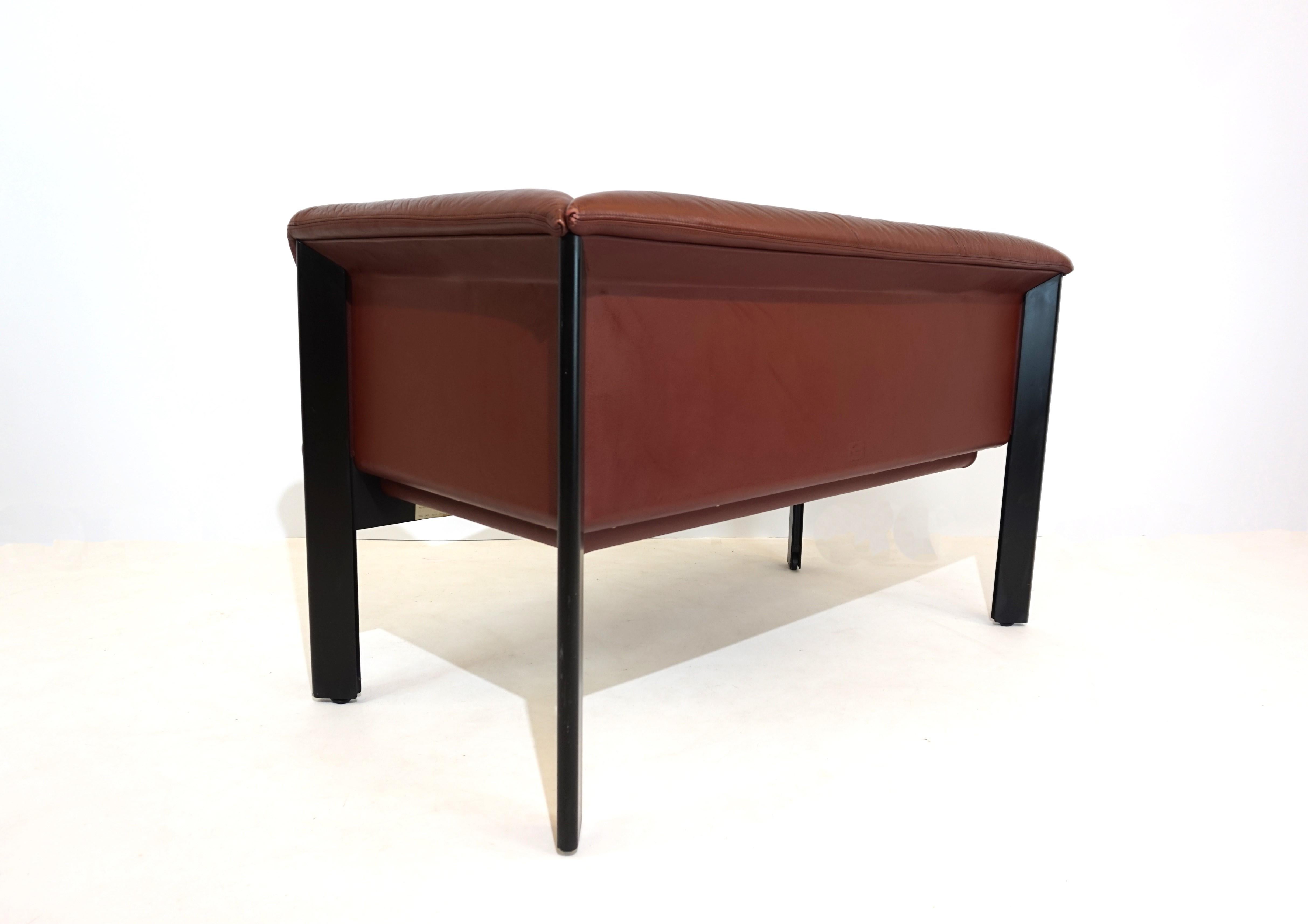 Poltrona Frau Interlude leather bench 2 seater by Marco Zanuso 1