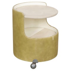 Poltrona Frau, Italian Mobile Leather Mini-Bar, 1970s