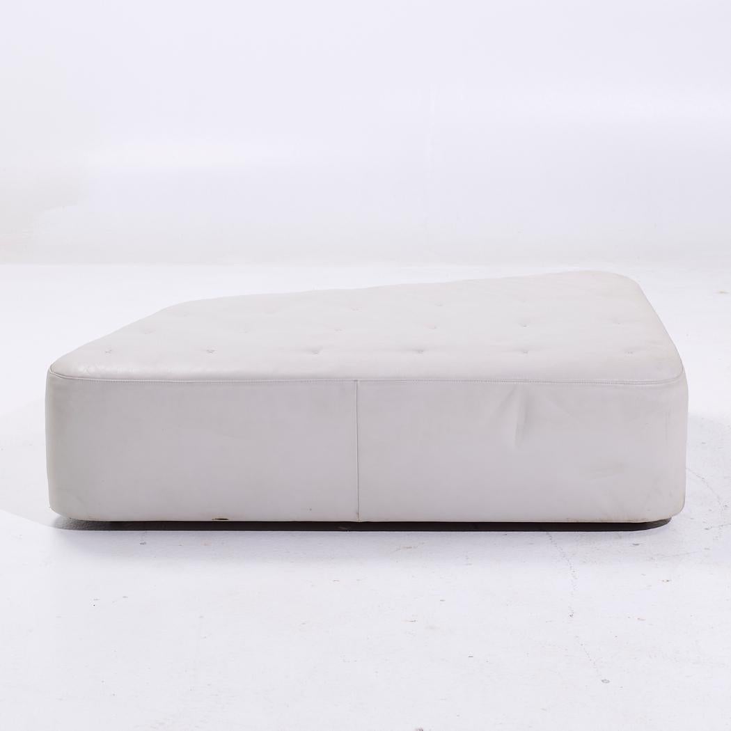 20th Century Poltrona Frau Italian White Leather Ottoman For Sale