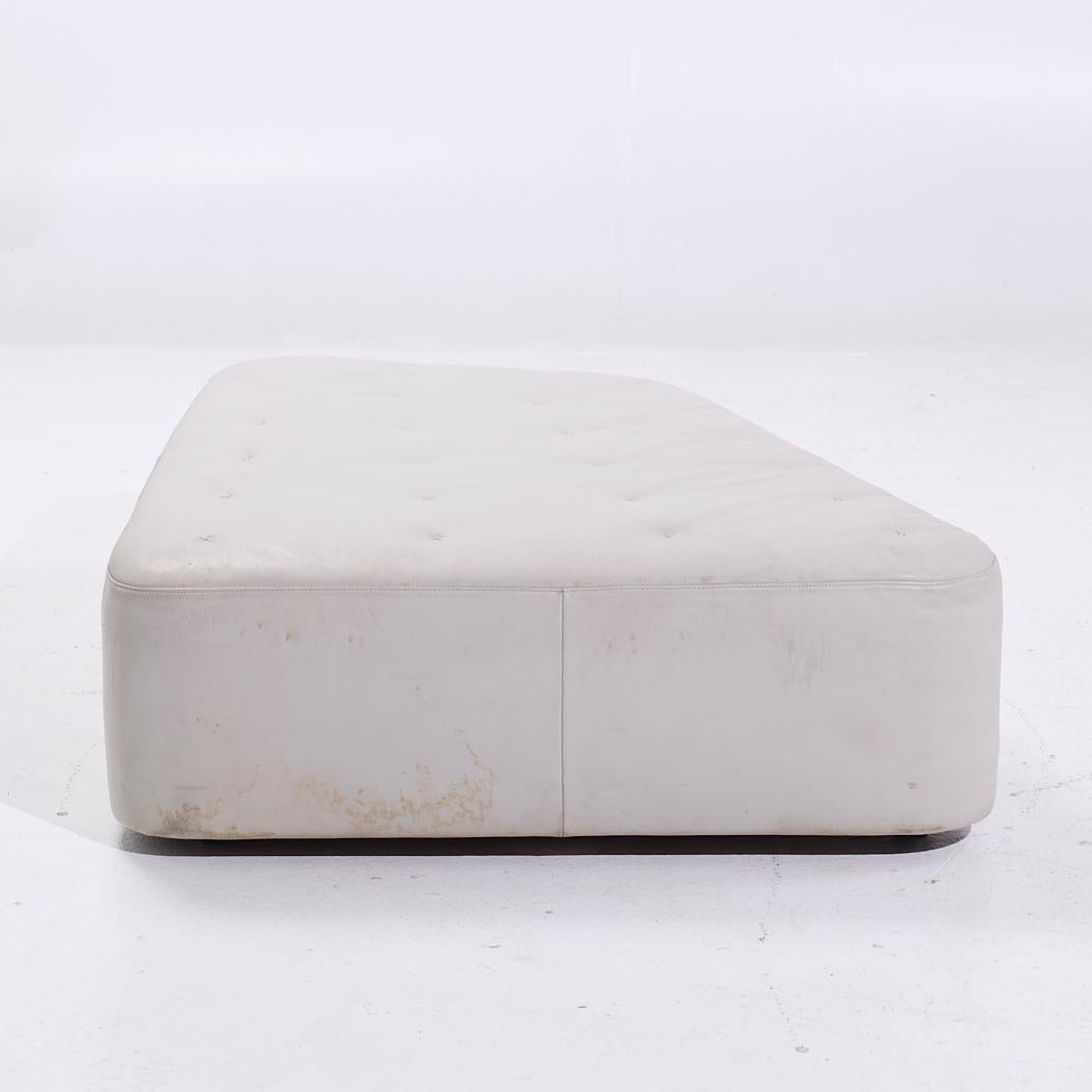 Poltrona Frau Italian White Leather Ottoman For Sale 2