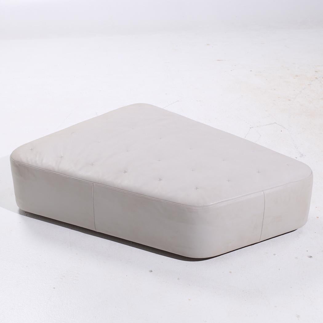 Poltrona Frau Italian White Leather Ottoman For Sale 4