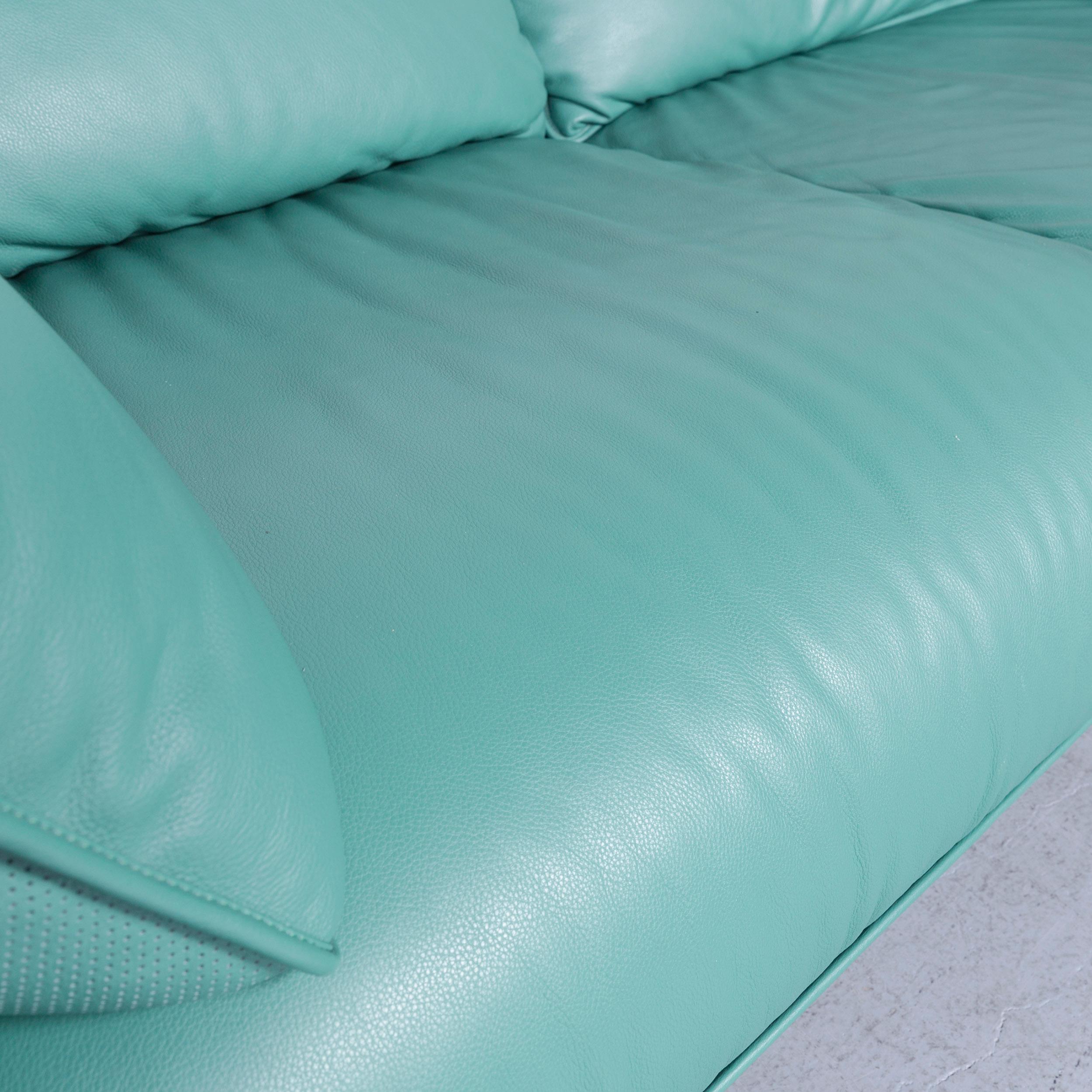 Italian Poltrona Frau John-John Designer Leather Sofa in Mint Two-Seat For Sale