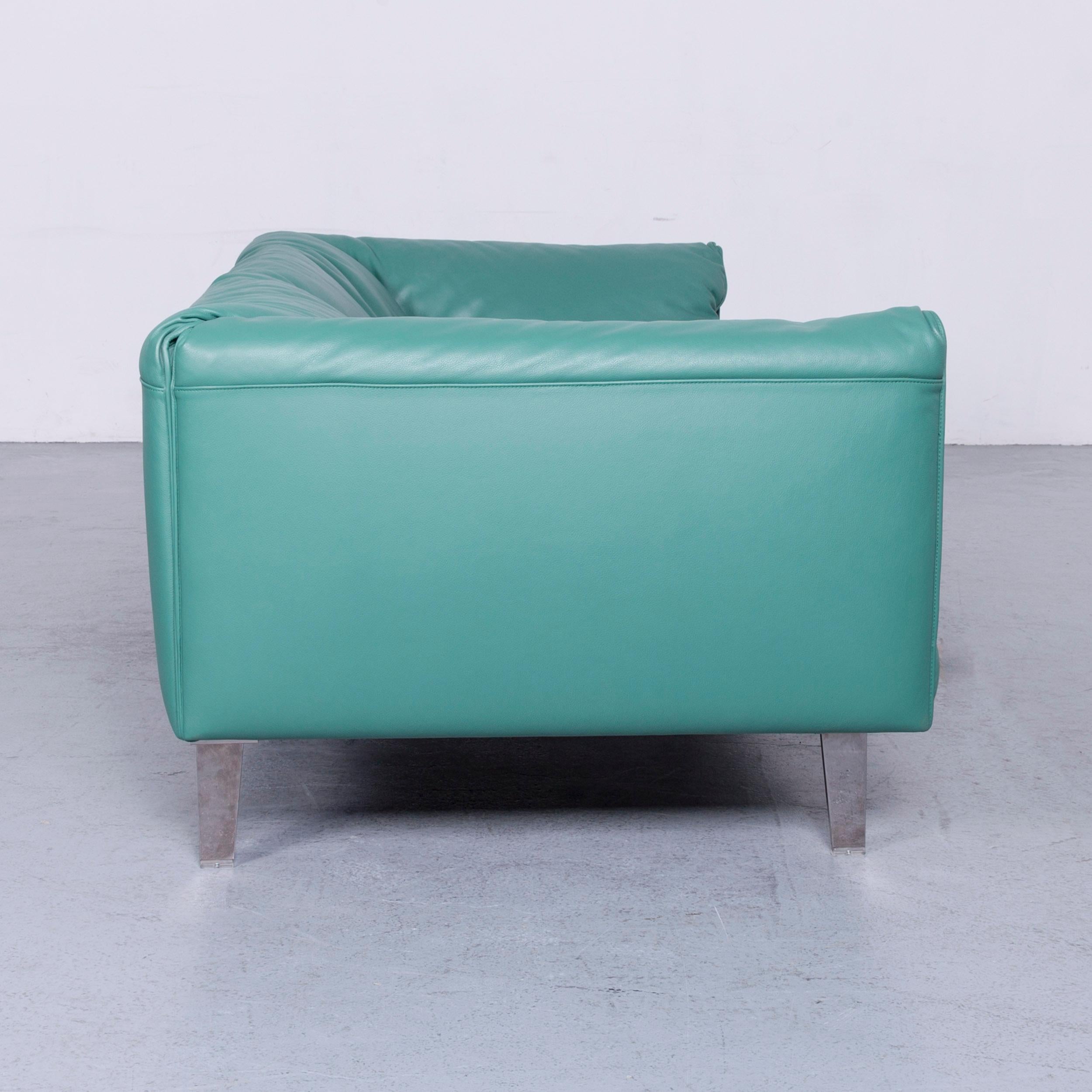 Contemporary Poltrona Frau John-John Designer Leather Sofa in Mint Two-Seat For Sale