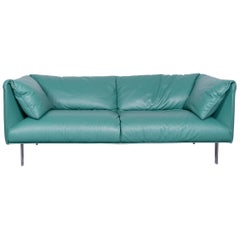 Poltrona Frau John-John Designer Leather Sofa in Mint Two-Seat